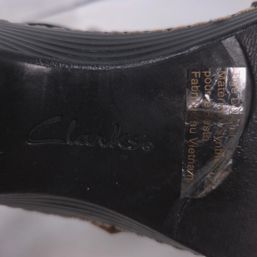 Clarks Leather Strap Heeled Casual Sandal Womens Size 8 13288 Black - Picture 9 of 10